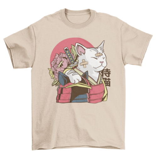 Cat samurai t-shirt